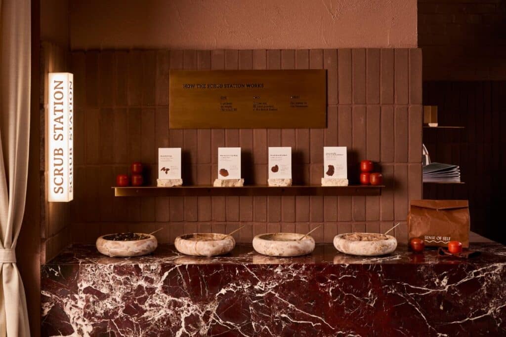Timber-lined sauna interior at Sense of Self bathhouse Melbourne